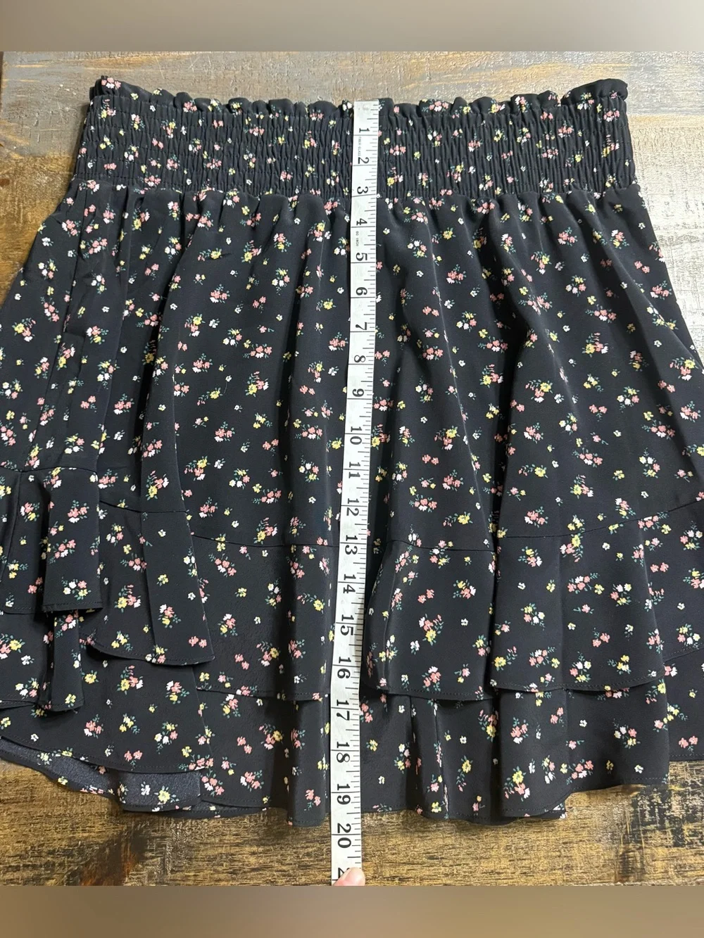 Socialite Black Floral Skirt with Pink & Green Accents - Picture 6 of 6
